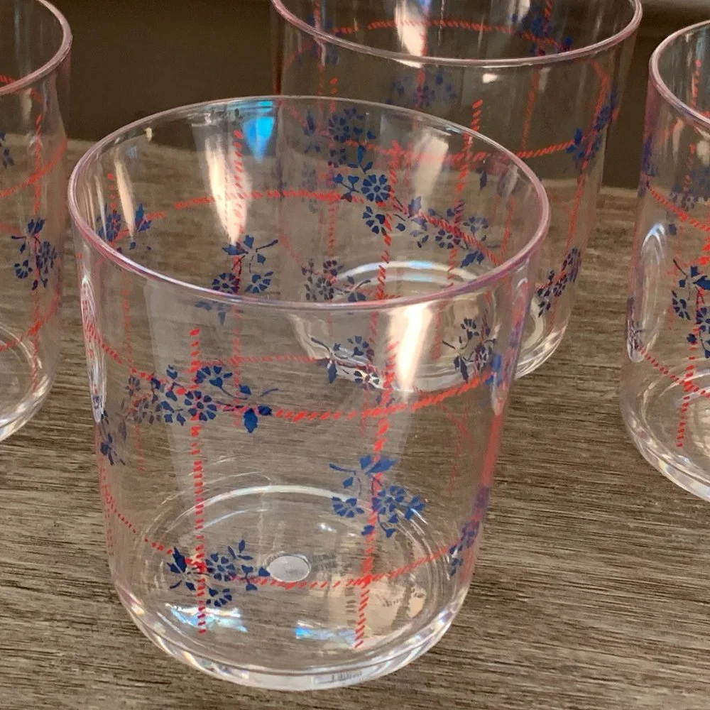 4 Old Fashioned-styled Americana Plastic Tumblers -NWT